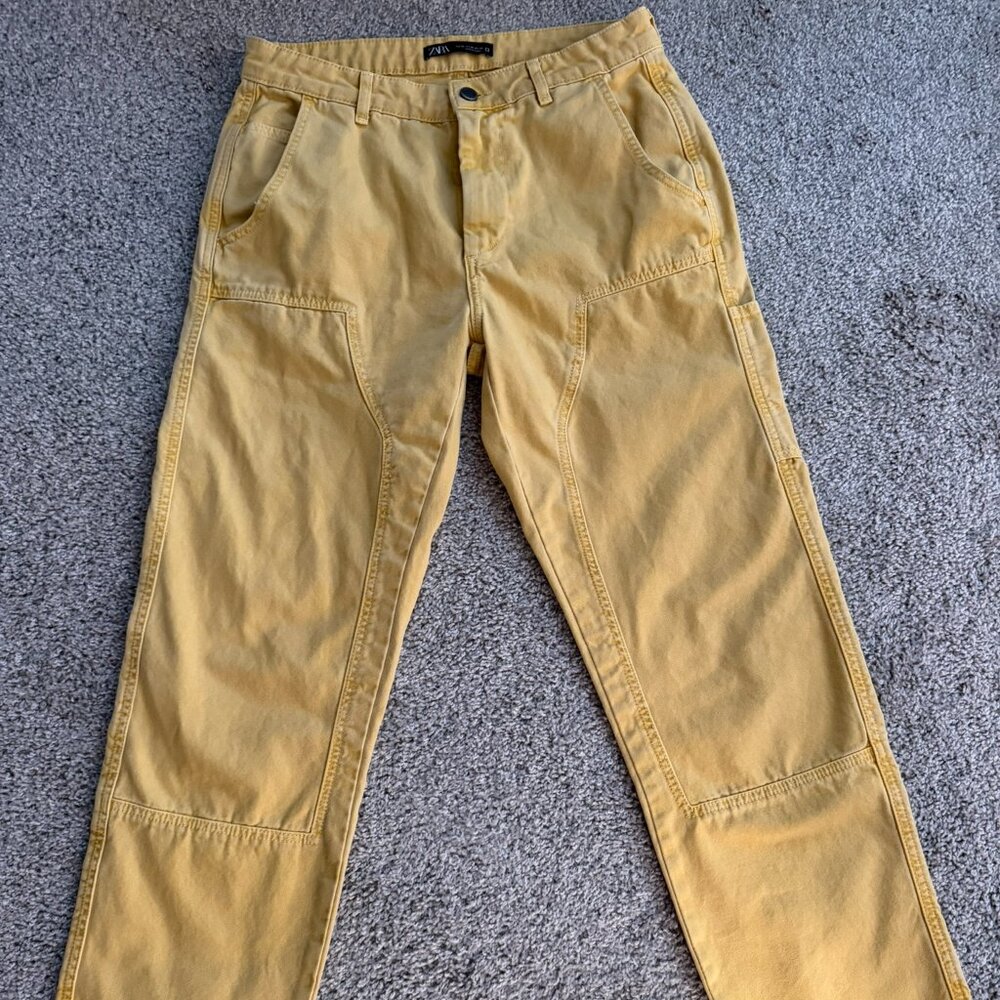 Zara Yellow Workwear Pants